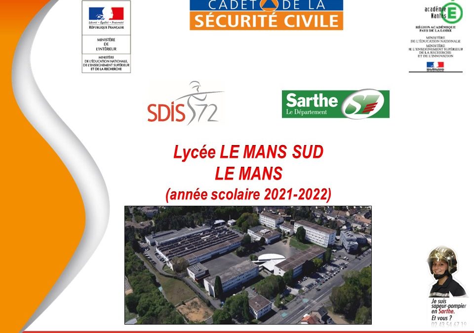 Les cadets de la Sécurité Civile au LPO Le Mans Sud 2021-2022